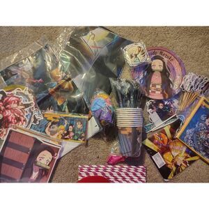 Large Lot Of Anime Party Supplies